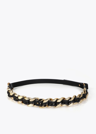 Chain Belt with Faux Leather Effect