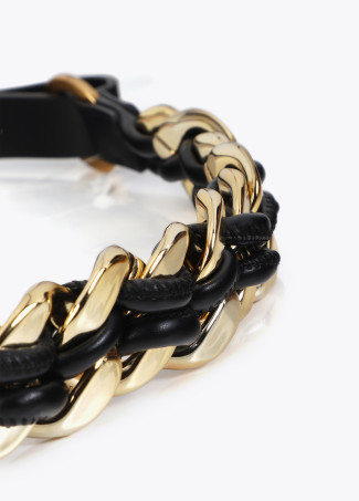 Chain Belt with Faux Leather Effect