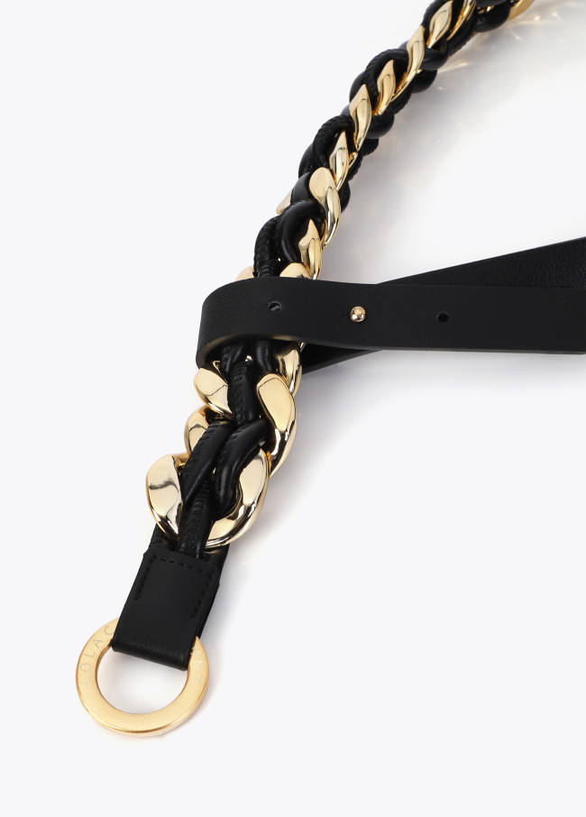 Ceinture à Chaîne avec Effet Cuir