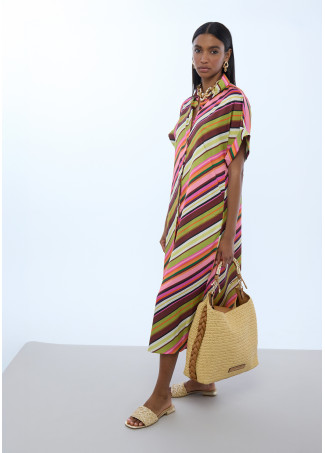 Shopper Bag Combined Rattan Effect with Die-Cut Handle Logo