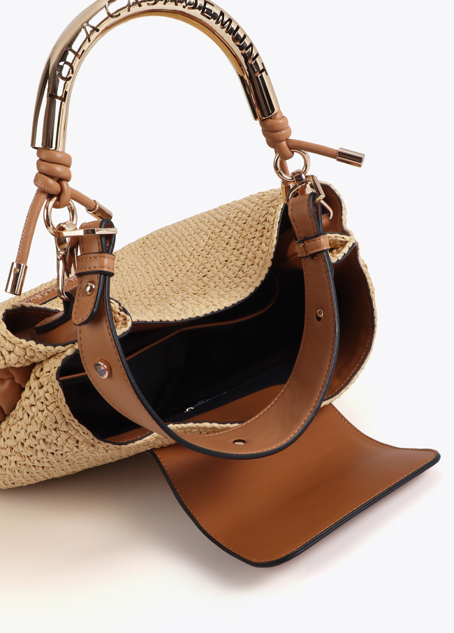 Shopper Bag Combined Rattan Effect with Die-Cut...