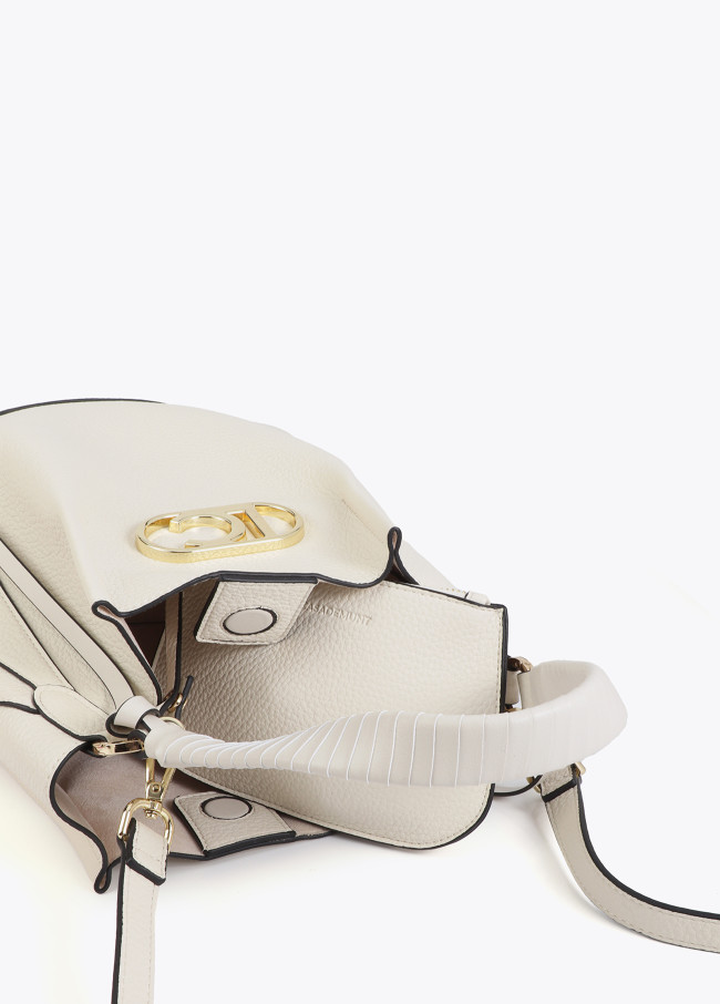 Sac Hobo Effet Cuir avec Anse Tressée et Nœud