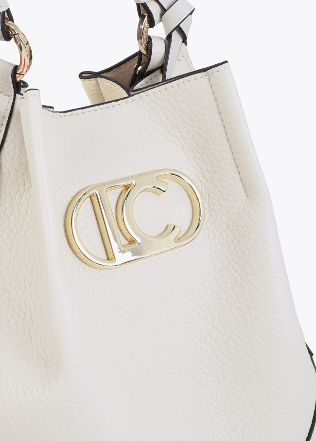 Faux Leather Hobo Bag with Braided Handle and Tie