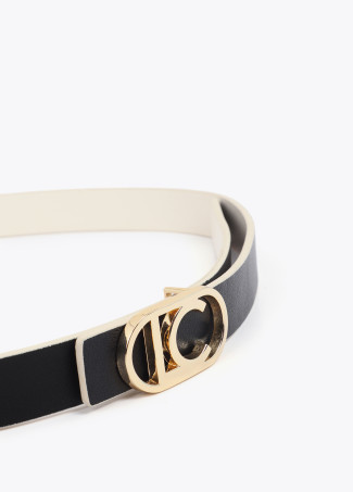 Cintura reversibile con fibbia logo ovale