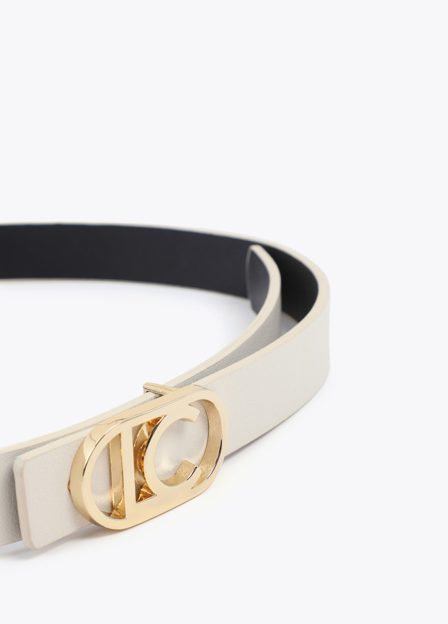 Reversible Belt with Oval Logo Buckle