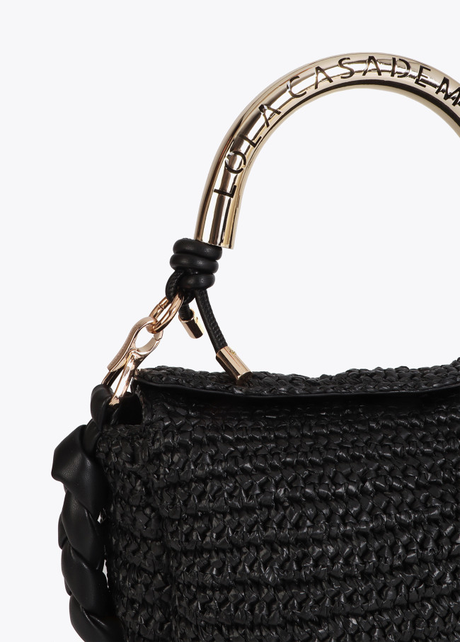 Kombinierte Tasche mit Raffia-Effekt und...