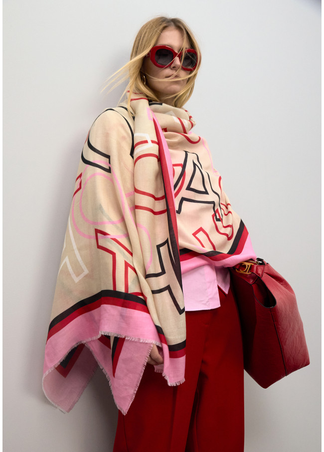 Foulard imprimé avec lettres logo