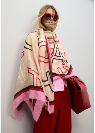 Logo letter print scarf