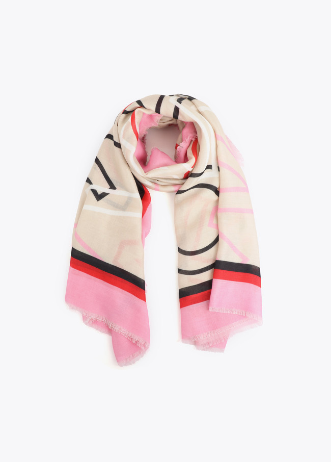 Foulard imprimé avec lettres logo