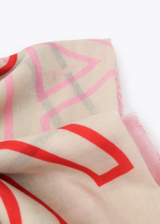 Foulard imprimé avec lettres logo