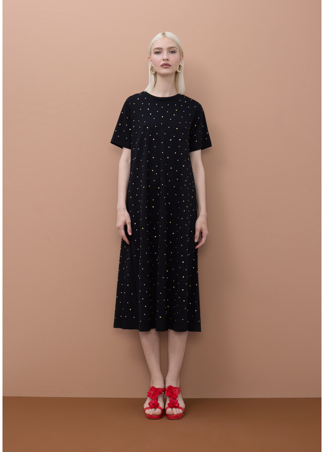 Short Sleeve Studded Dress