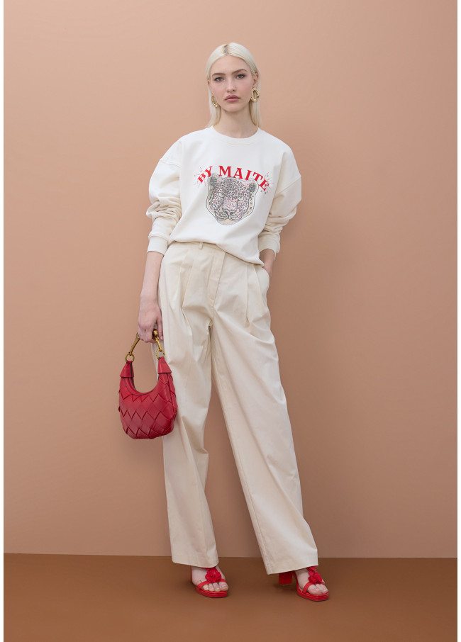 Animal-Sweatshirt by Maite mit Strass