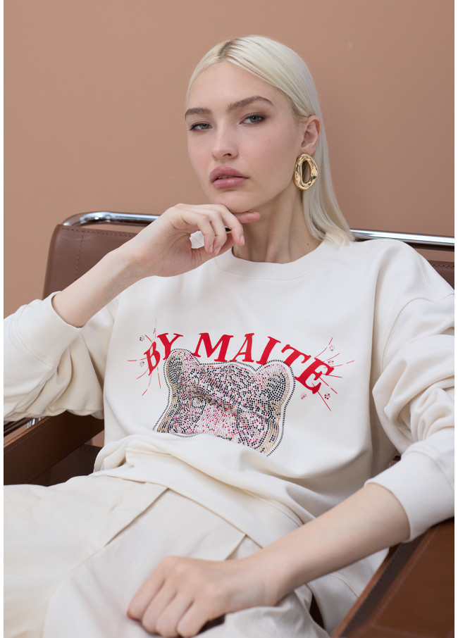 Suéter animalito by Maite com strass