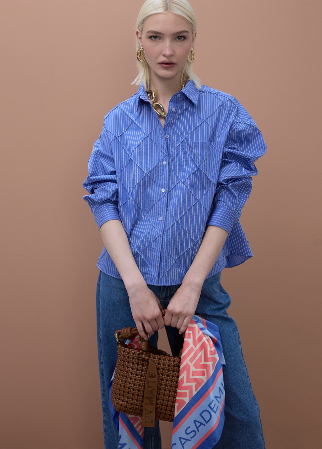 Knotted Faux Leather Crossbody Bag