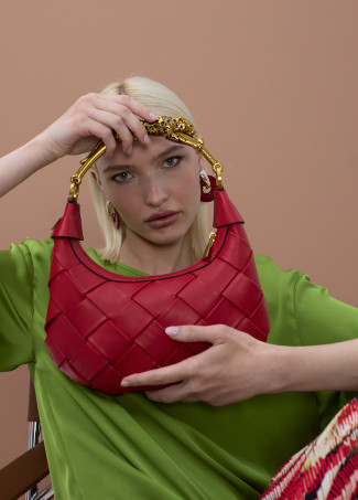 Borsa Trama Mezzaluna Manico Leopardo