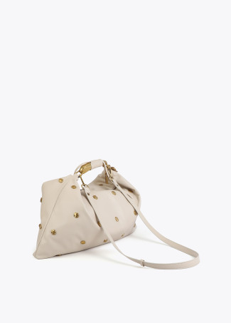 Borsa Hobo con Borchie e Texture