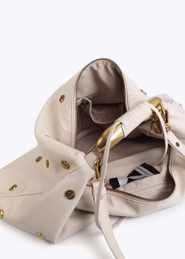 Borsa Hobo con Borchie e Texture