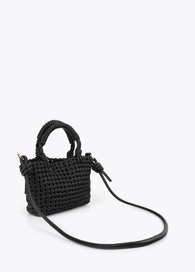 Braided Knot Crossbody Bag with Leather Effect