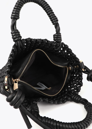 Braided Knot Crossbody Bag with Leather Effect