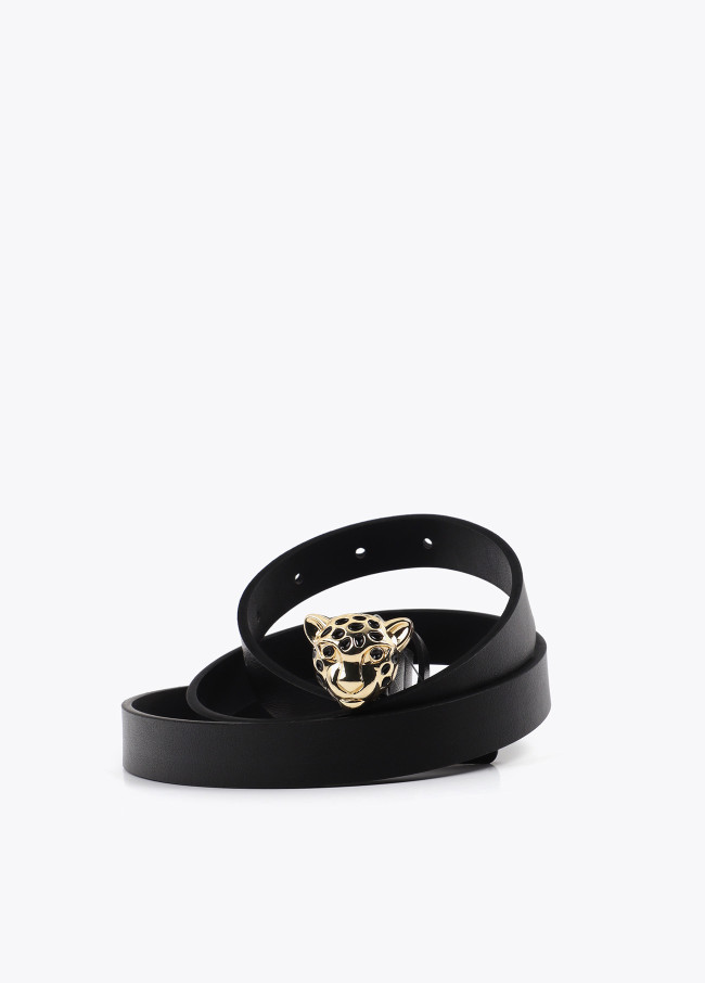 Ceinture boucle léopard personnalisée