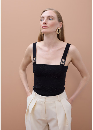 Top con Bretelle Strass e Fibbia