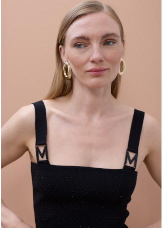 Strap Top with Strass and Buckle