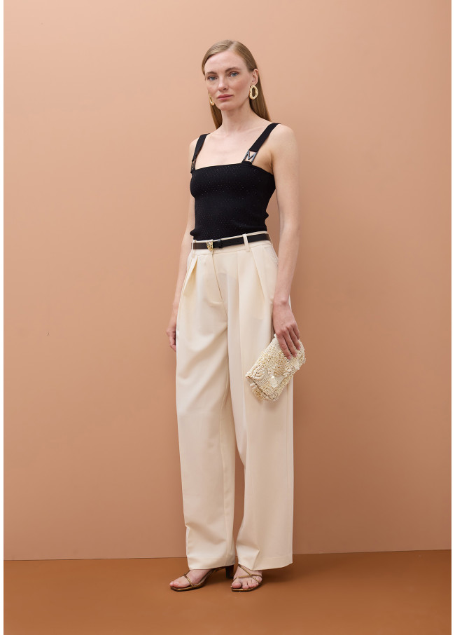 Top con Bretelle Strass e Fibbia