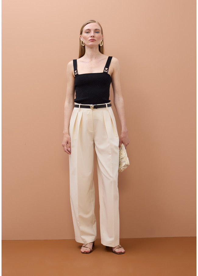 Top con Bretelle Strass e Fibbia