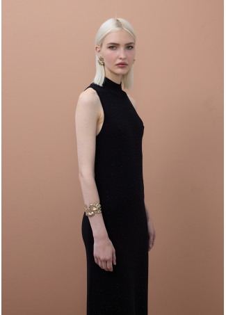 Dress with Perkins Collar and Strass Details