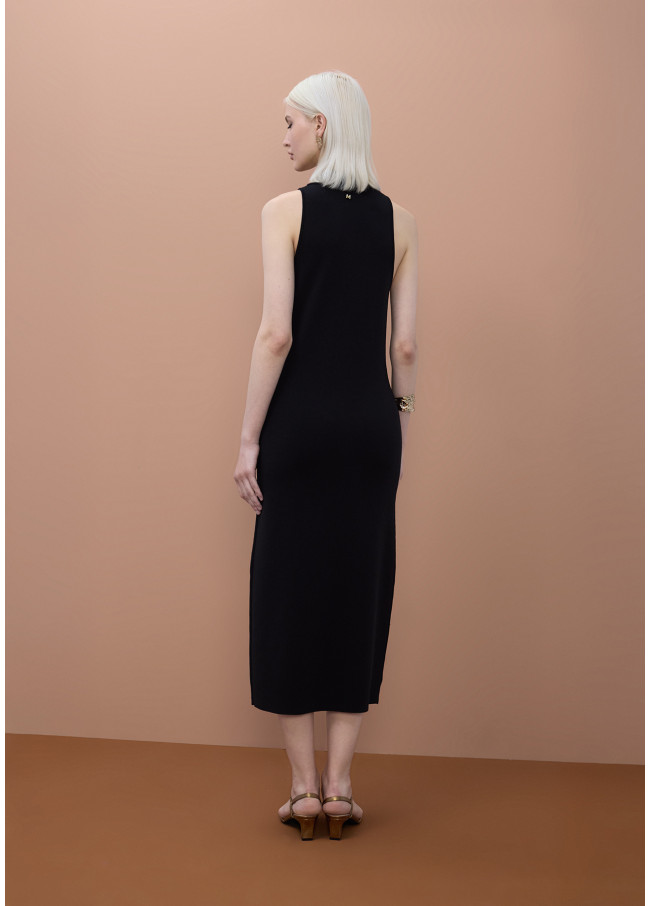 Dress with Perkins Collar and Strass Details