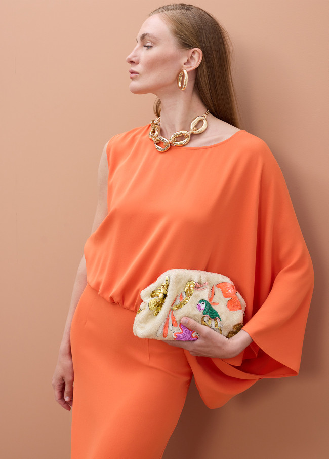 Bolso pedrería loros