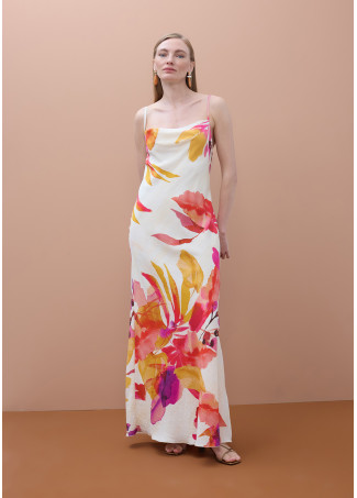 Floral Print Long Slip Dress