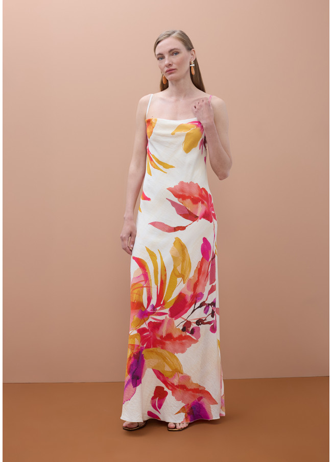 Floral Print Long Slip Dress