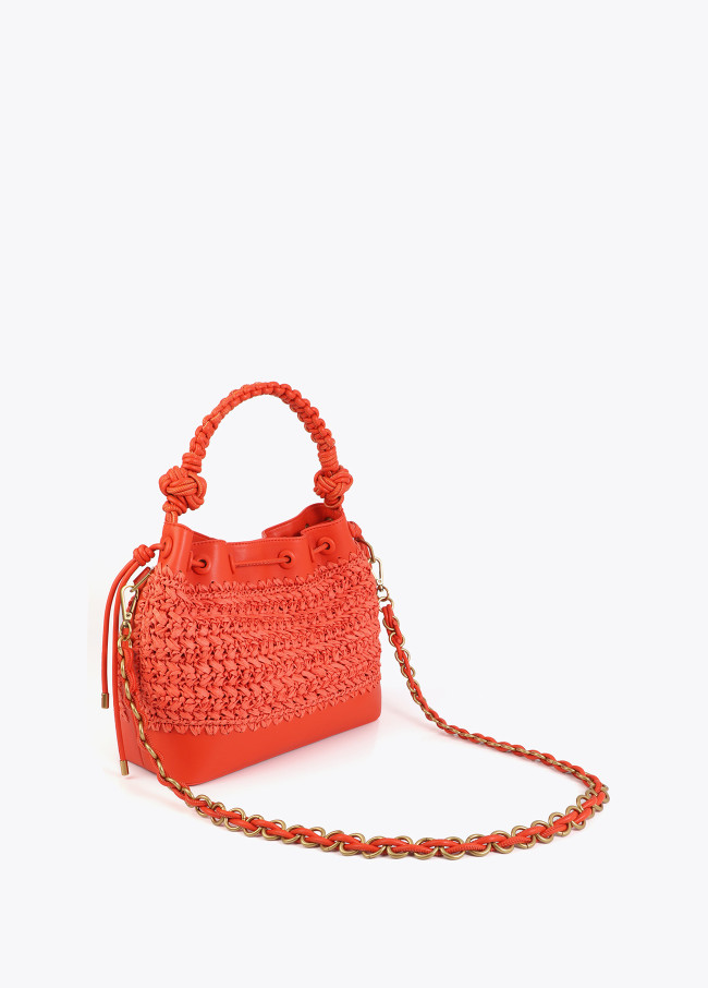 Borsa a Secchiello in Rafia Colorata