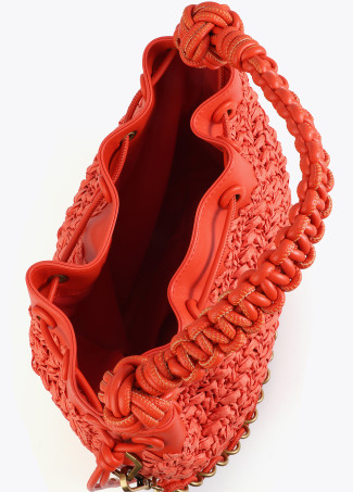 Farbiger Raffia-Beutel