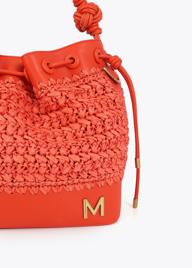 Borsa a Secchiello in Rafia Colorata