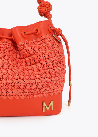 Colorful Raffia Bucket Bag