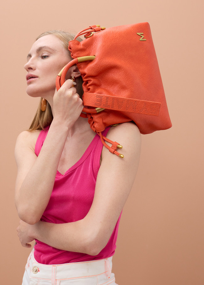 Kunstledertasche mit Rundem Griff