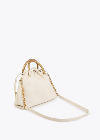 Round Handle Faux Leather Bag