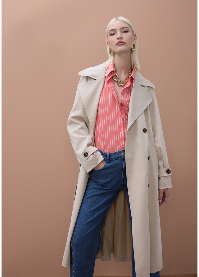 Pantaloni con Perline Dorate sul Lato