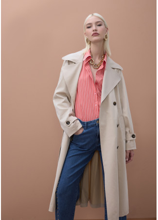 Pantalon avec Perles Dorées sur le Côté