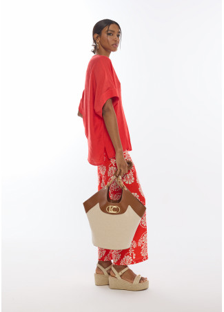 Culotte fluido estampado paisley