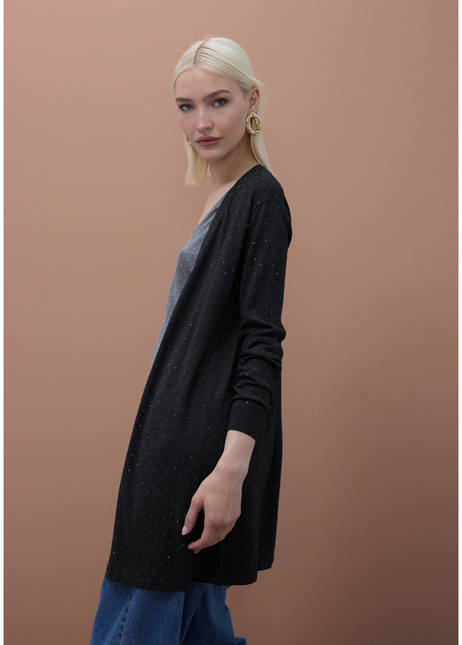 Long Cardigan with Strass