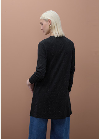 Cardigan lungo con strass