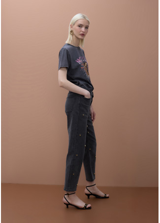 Straight Jean with Stud Detail