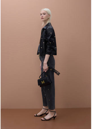 Gerade Jeans mit Nieten Details