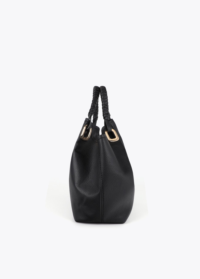 Shopper manico intrecciato dettagli metallici