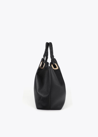 Shopper with Braided Handle and Metal Details