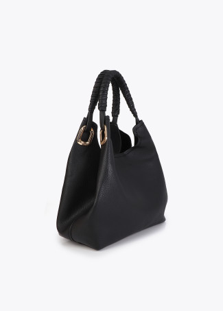 Shopper asa trenzada detalles metálicos