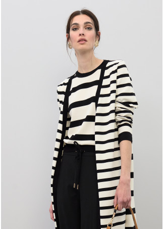 Cardigan in tricot bianco e nero